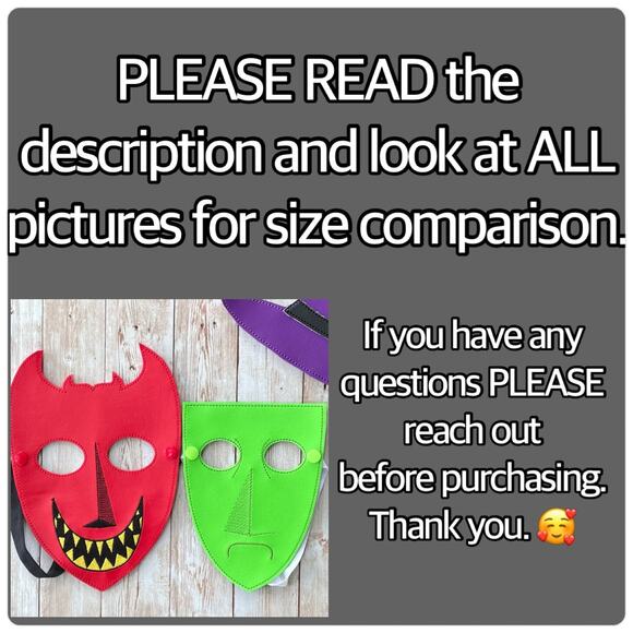 Nightmare Halloween Mask Set Vinyl Masks. Dress up Pretend play Costume Cosplay - Picture 2 of 4